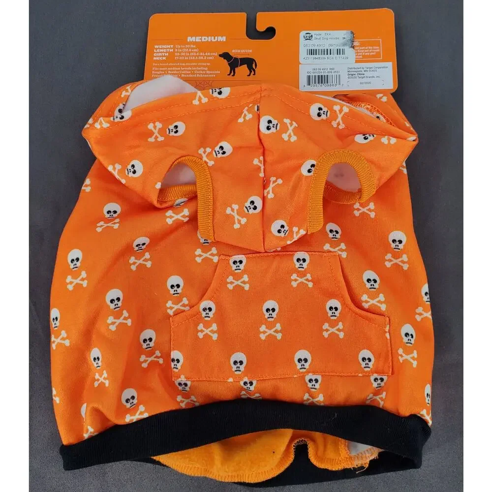 Hyde and Eek Halloween Skull Pet‎ Cropped Hoodie Medium New